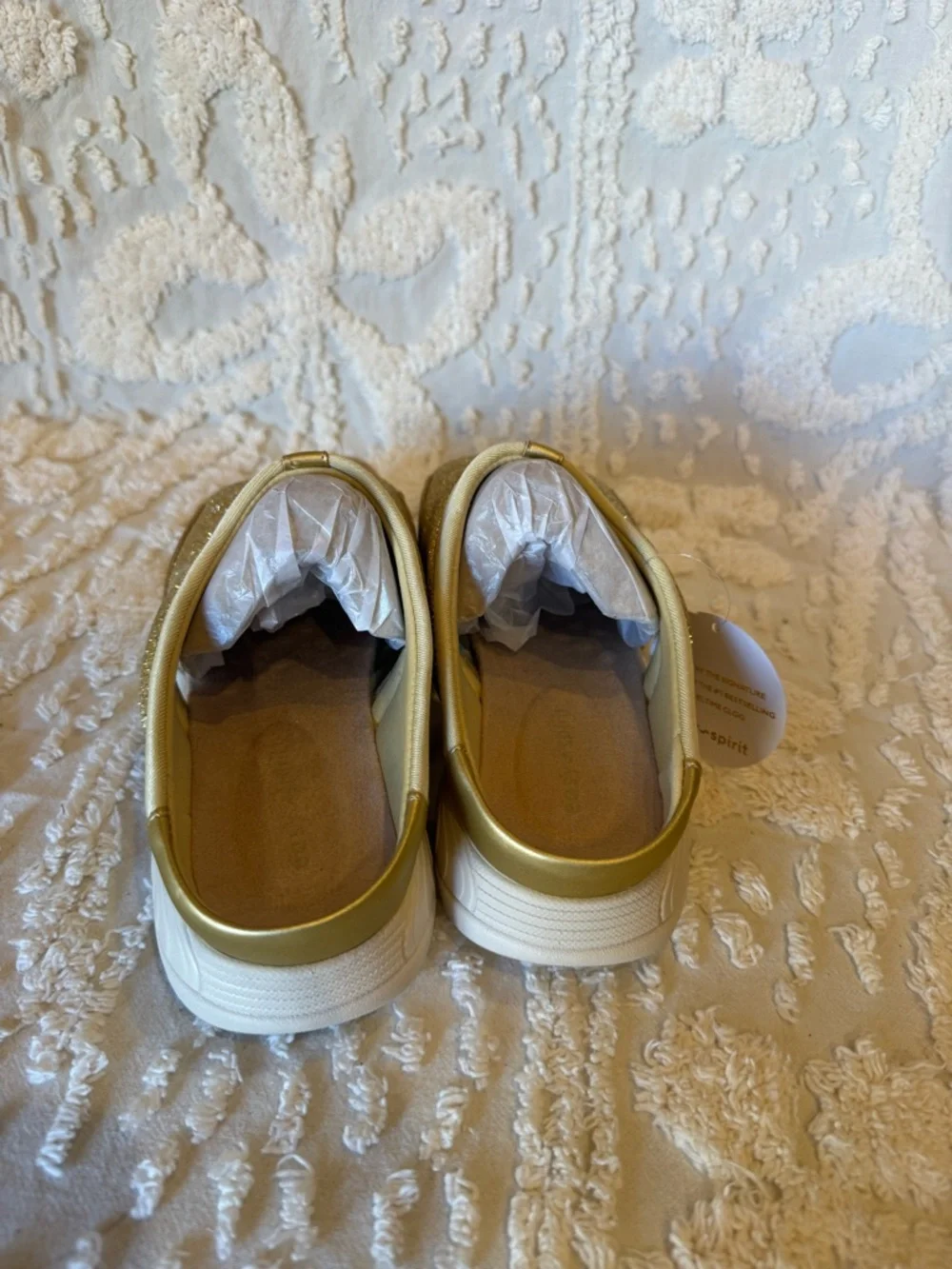 Easy Spirit Girls' Glitter Open-Toe Sandals in Gold #497